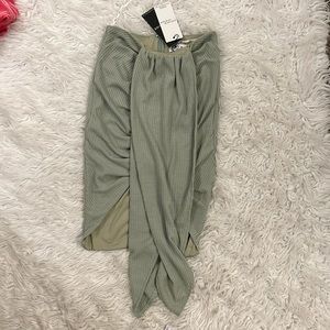Club L London sage green waffle skirt